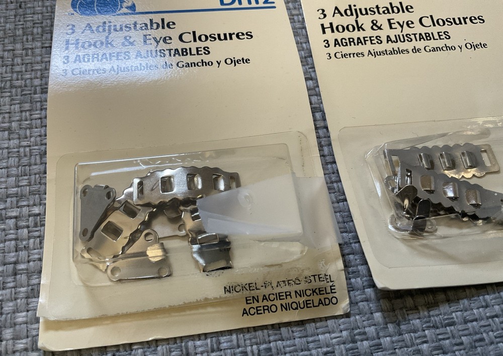 Dritz Adjustible Hook & Eye Closures, 1 Sealed Package, 1 Complete But Open Pack