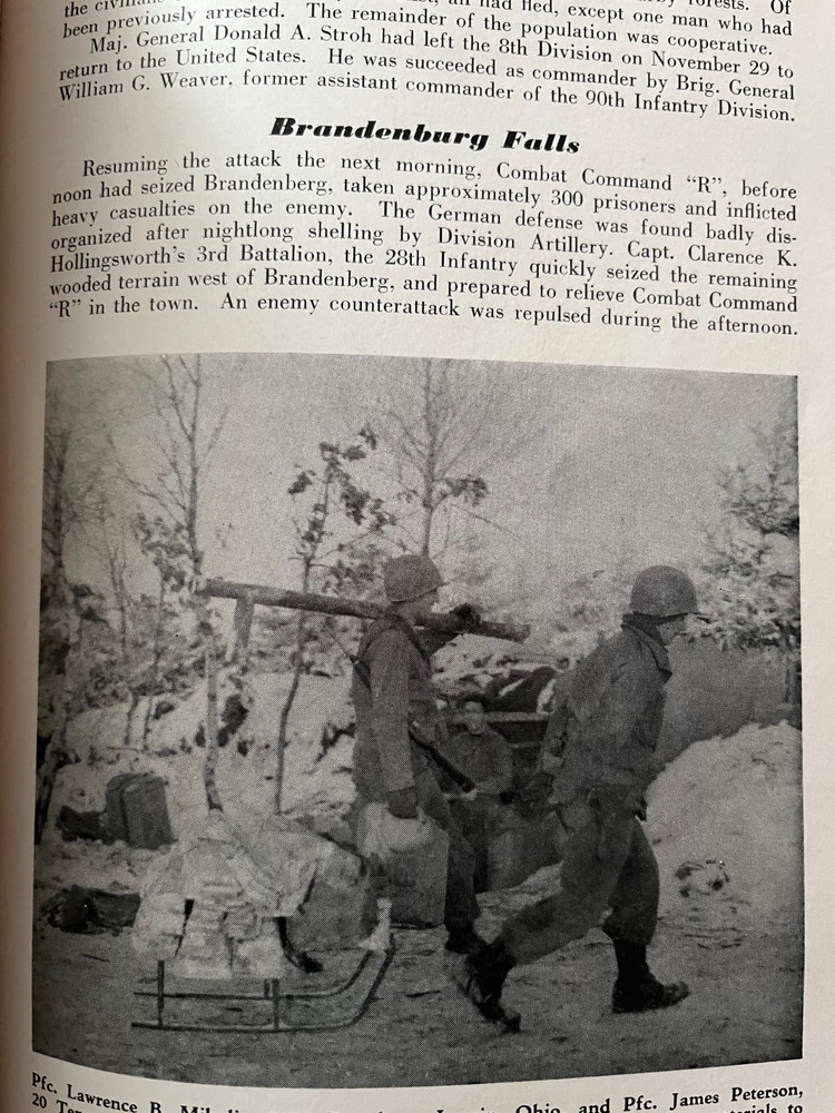 COMBAT HISTORY 8th INFANTRY DIVISION 1944-1945 * WWII * ORIGINAL
