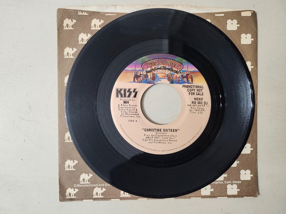 KISS SUPER RARE Christine Sixteen Dual Sided NB 889 DJ Promotional 45 Vinyl NICE