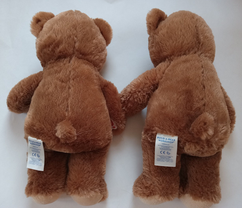 Two EUC Build-A-Bear Workshop Brown Bears Stuffed Animals Plush