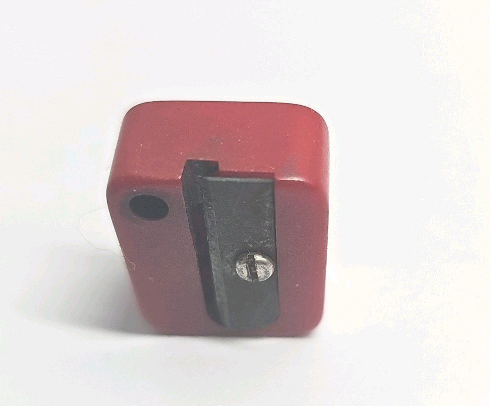 Vintage Red Bakelite Pencil Sharpener Rectangle Small