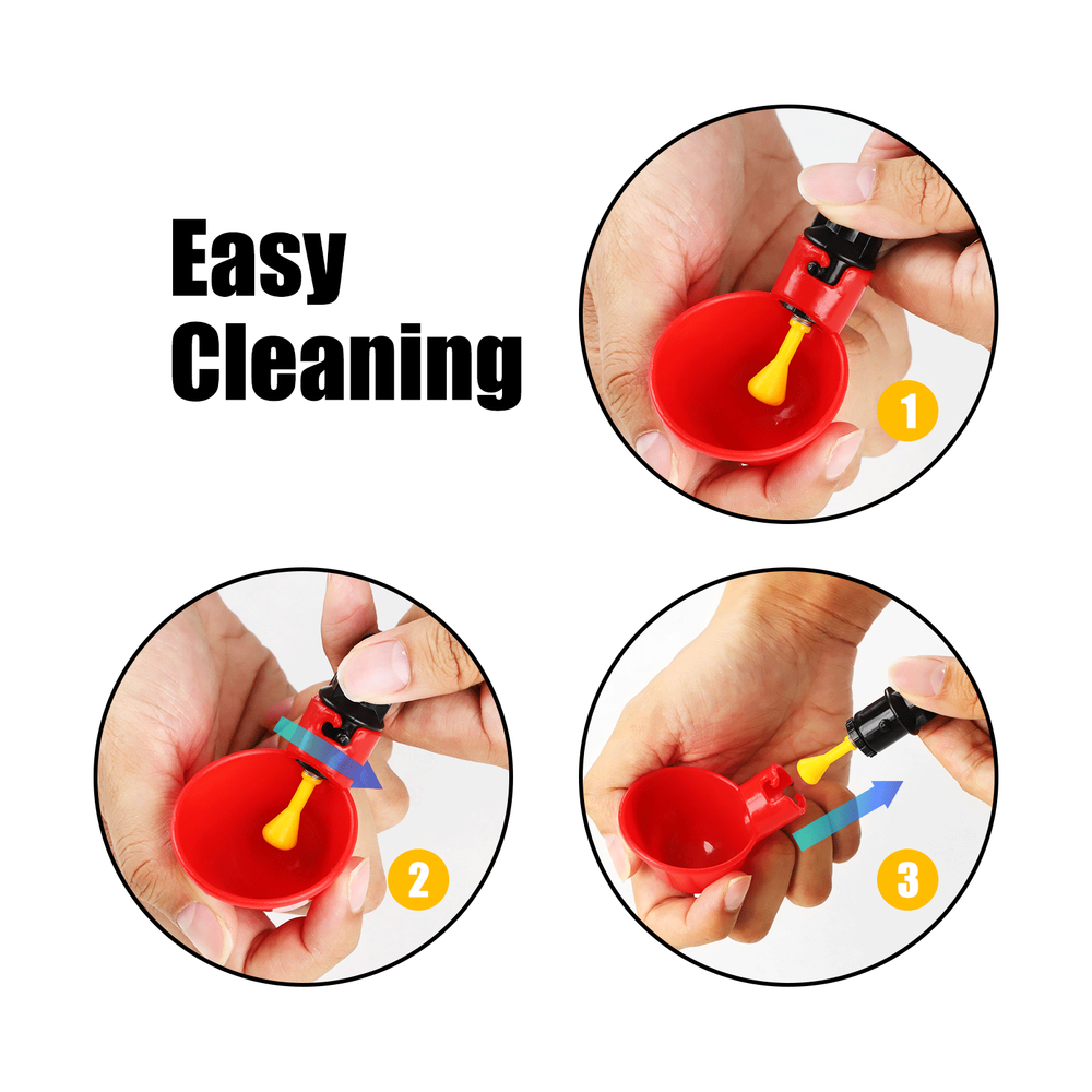 10 PCS Automatic Water Cups Poultry Drinker Waterer Chicken Duck Quail Drinking
