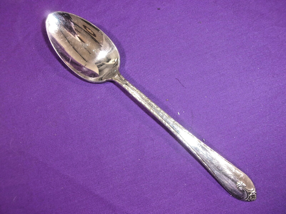 WM ROGERS IS EXQUISITE SOUP SPOON 7 3/8" SILVER PLATE GOOD MULTIPLES