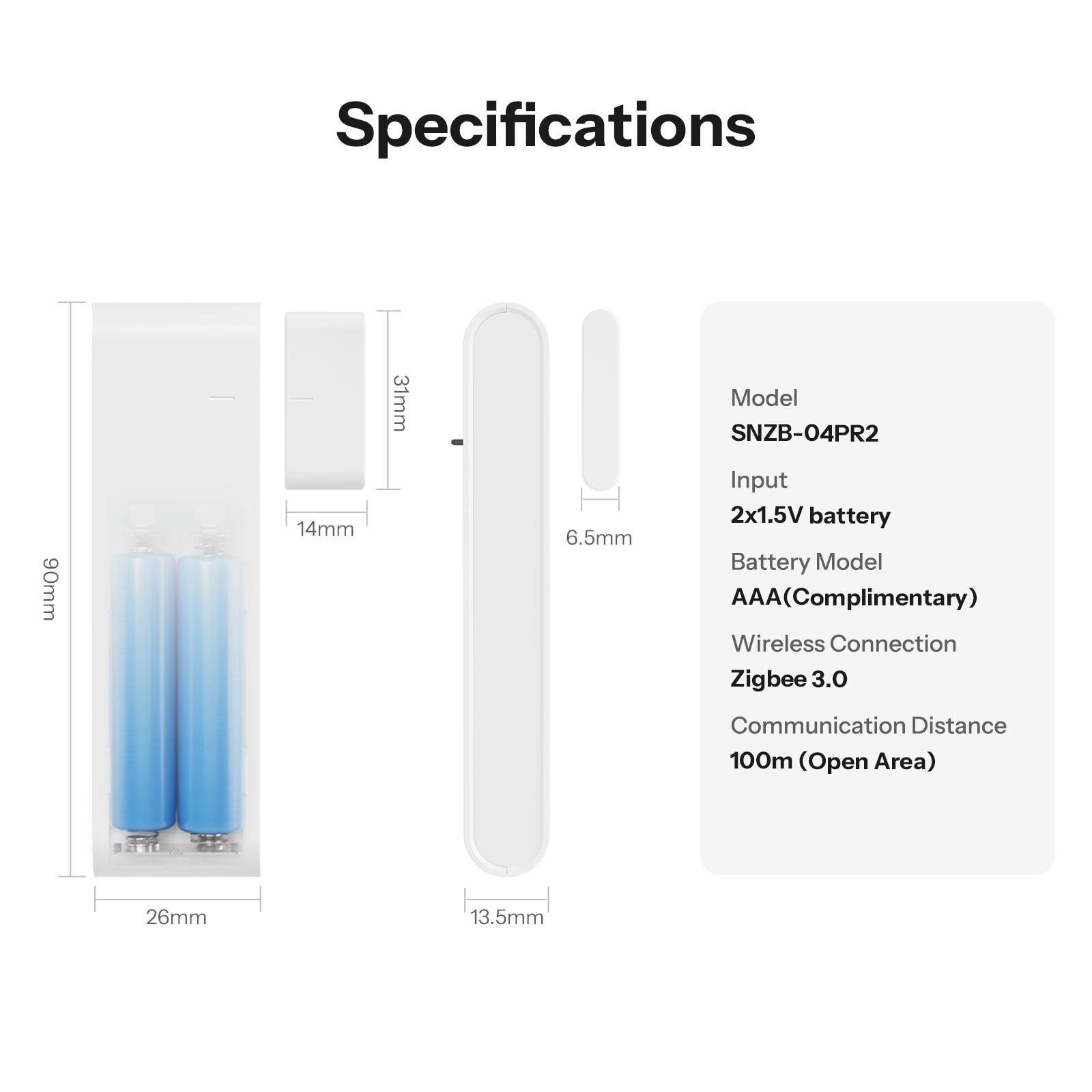 4PCS SONOFF Zigbee Wireless Door Window Sensor, Door Contact,Smart Home Security
