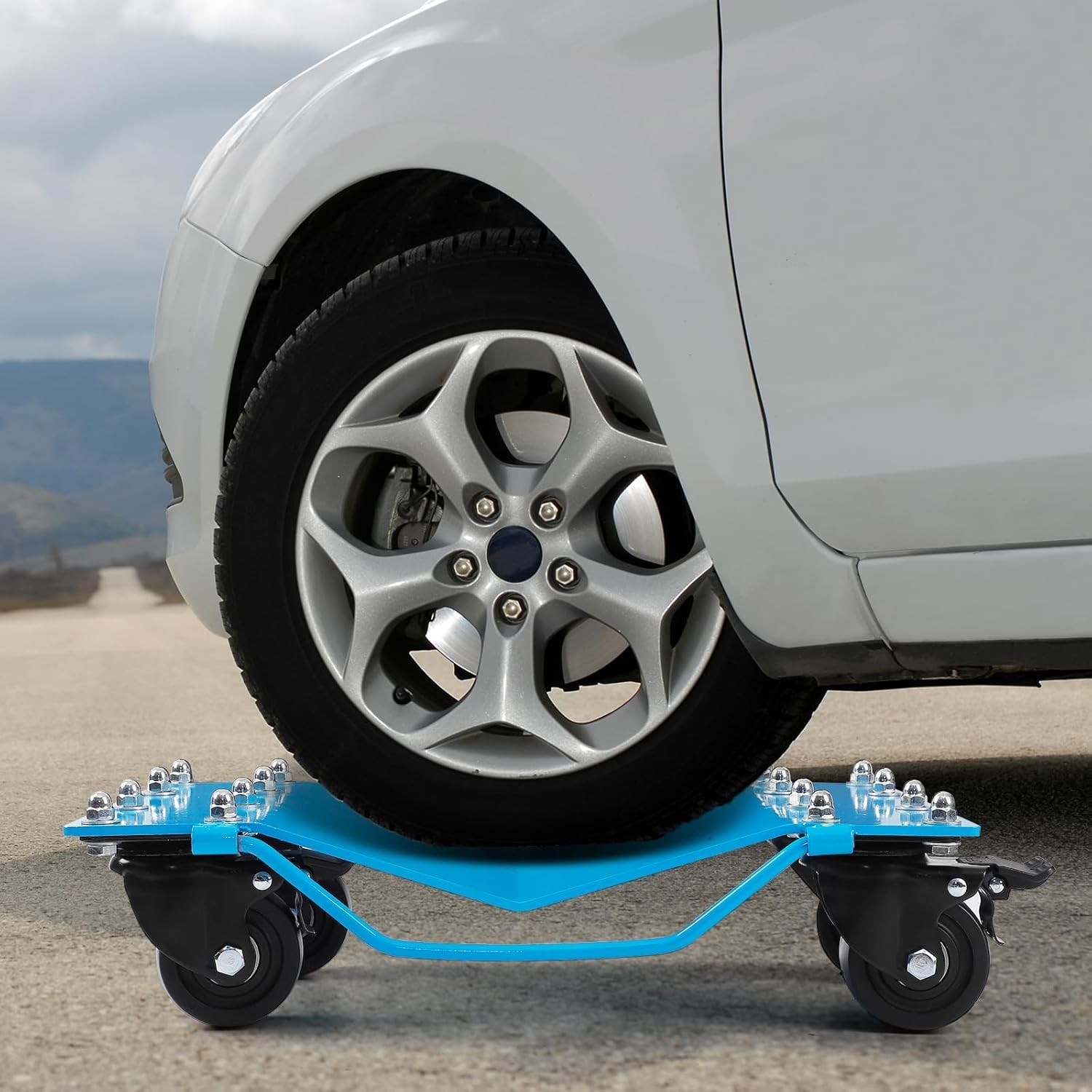 Car Dolly Set 8000 lbs Heavy Duty Manganese Steel Wheel Dollies with 360° Wheels