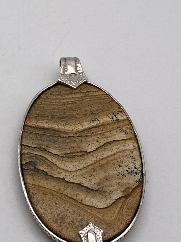 Sterling Silver Bj Large Jasper Pendant