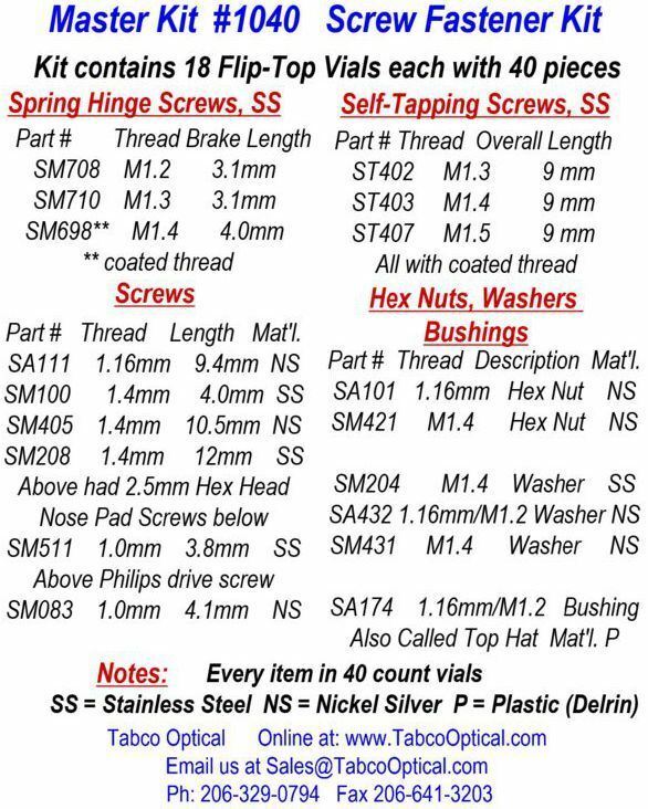 Master Screw Fastener Kit #K1040