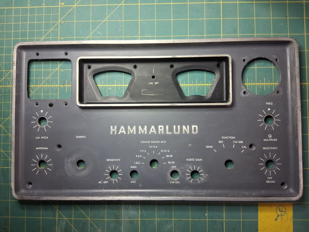 Hammarlund HQ-110 Receiver Faceplate, Used