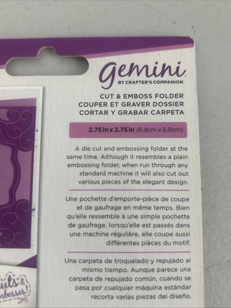Gemini Frame Cut & Emboss Folders Delicate Frame New Sealed