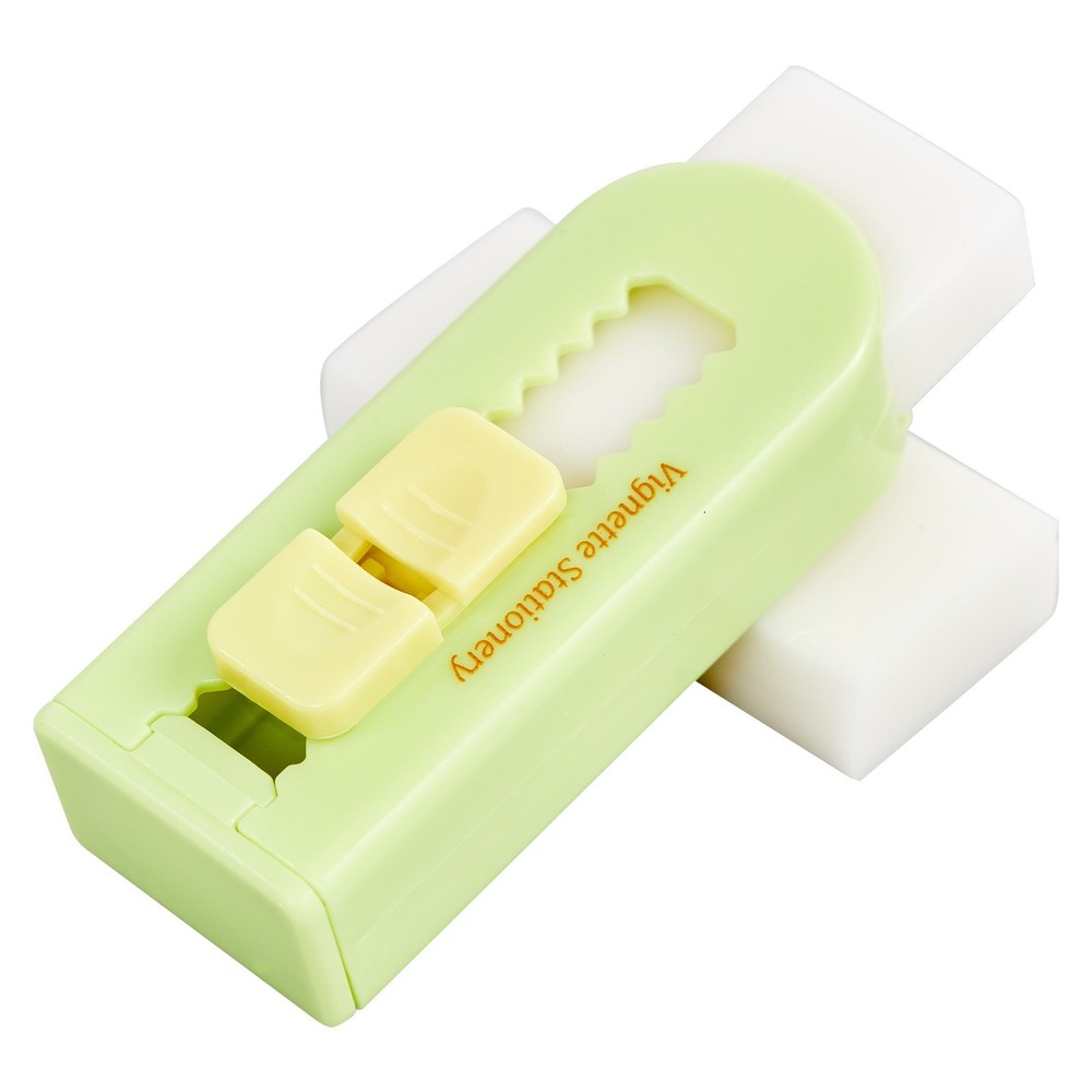 Push Slide Eraser with Extra Refill, Retractable Soft Rubber with Lock Mechanism