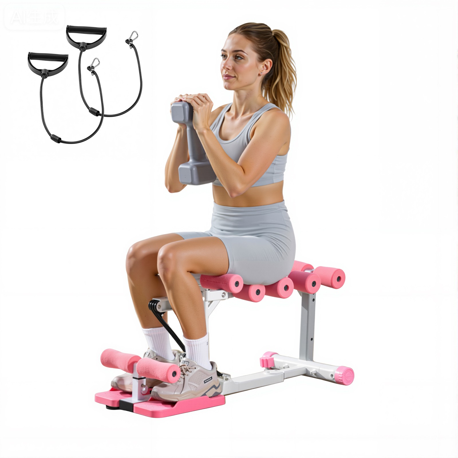 VEVOR Squat Machine with 3 Resistance Bands Glutes Workout Exercise Foldable