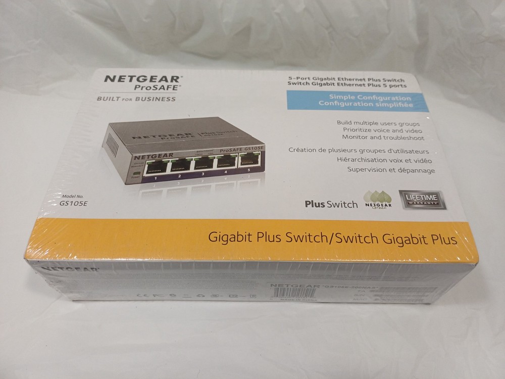 NETGEAR ProSAFE GS105E 5-Port Gigabit Ethernet Plus Switch Built for Business