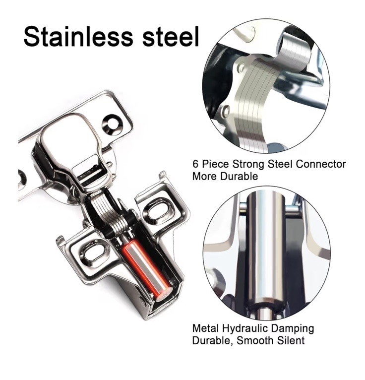 [1 PAIR] - 1/2 inch Overlay Soft Close Cabinet Door Hinges - Adjustable