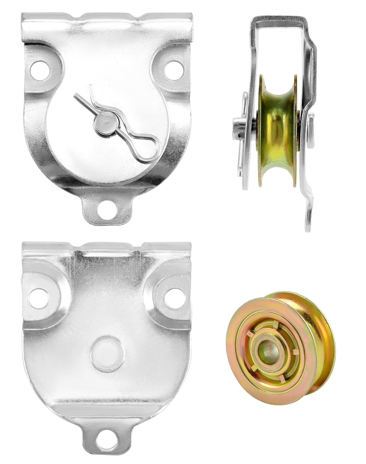 Wall Mount Pulleys, 6 Pcs 1-1/2" Ceiling Mount Single Pulley V-Groove Pulley Har