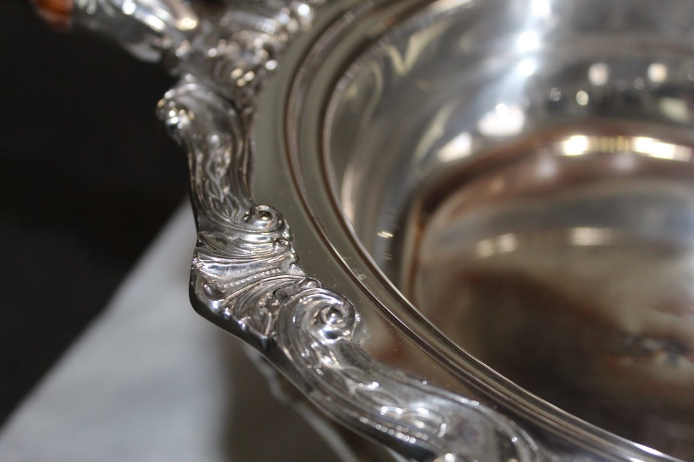 Two Ornate Silver Plate Chafing Dishes
