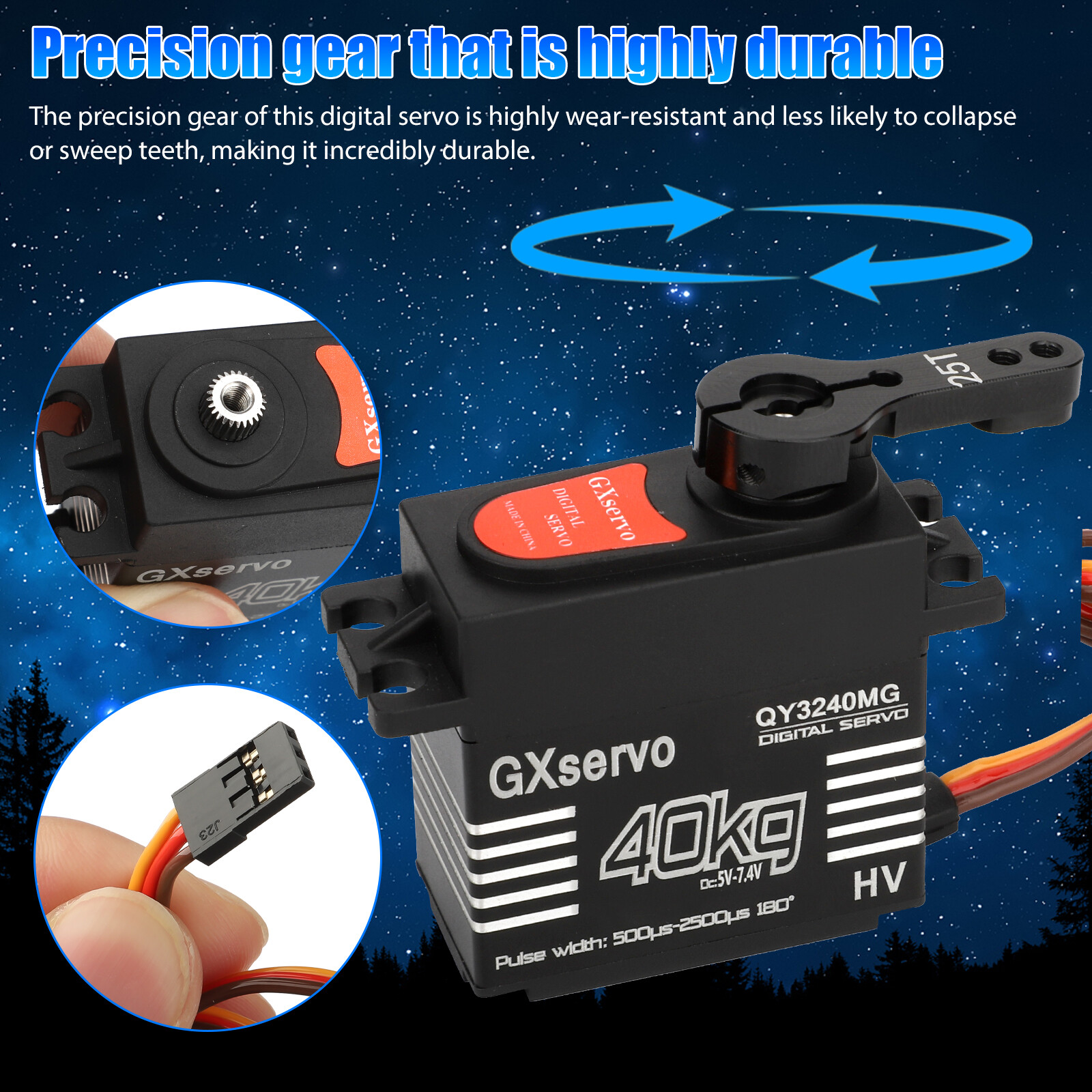 2x40KG Waterproof Metal Gear Digital Servo High Torque Speed for 1/8 1/10 RC Car