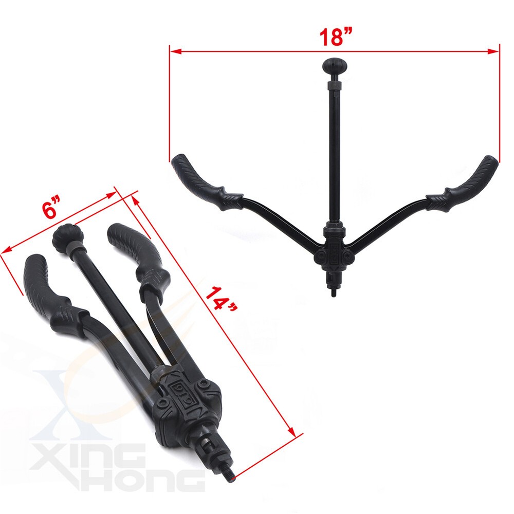 Thrust Type Hand Nut Riveter 360mm 14" Rivet Nut Gun Kit Rivnut Setting Tool