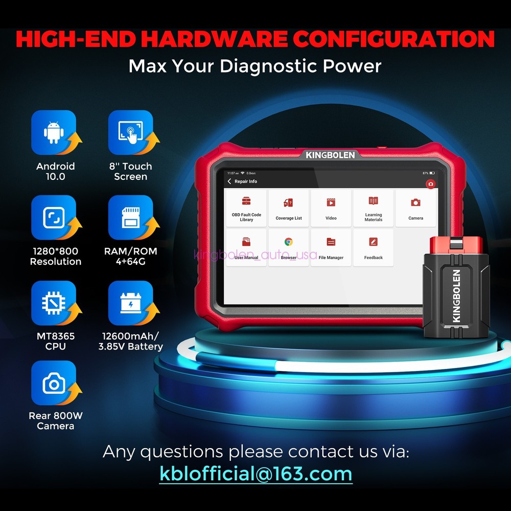 KINGBOLEN K8 PRO Car Diagnostic Tool All System Bidirectional Scanner ECU Coding