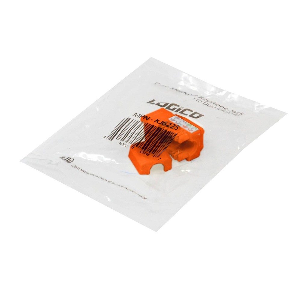 Keystone Jack Cat6 Orange Network Ethernet 110 Punchdown 8P8C Orange