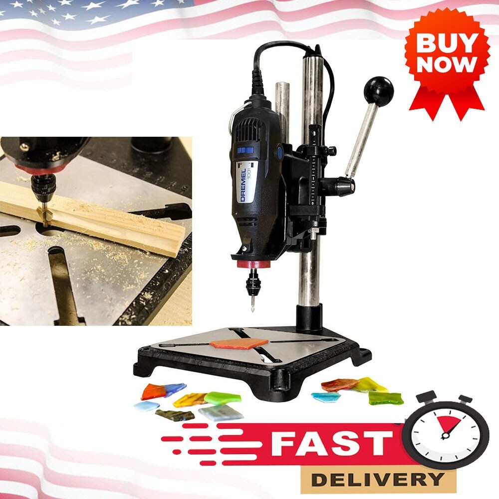 1097 ToolStand - Variable Speed Drill Press Stand, Compatible with Dremel, Black