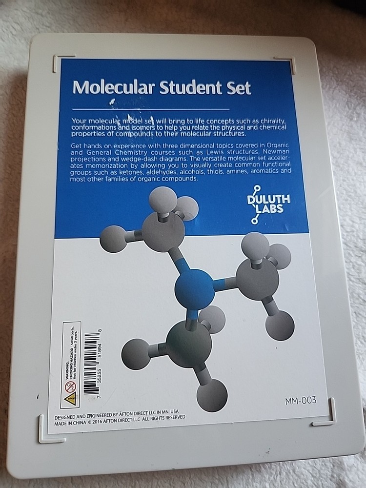 Molecular Student Set by Duluth Labs MM- 003 Missing Molecular Tool & Instruct.