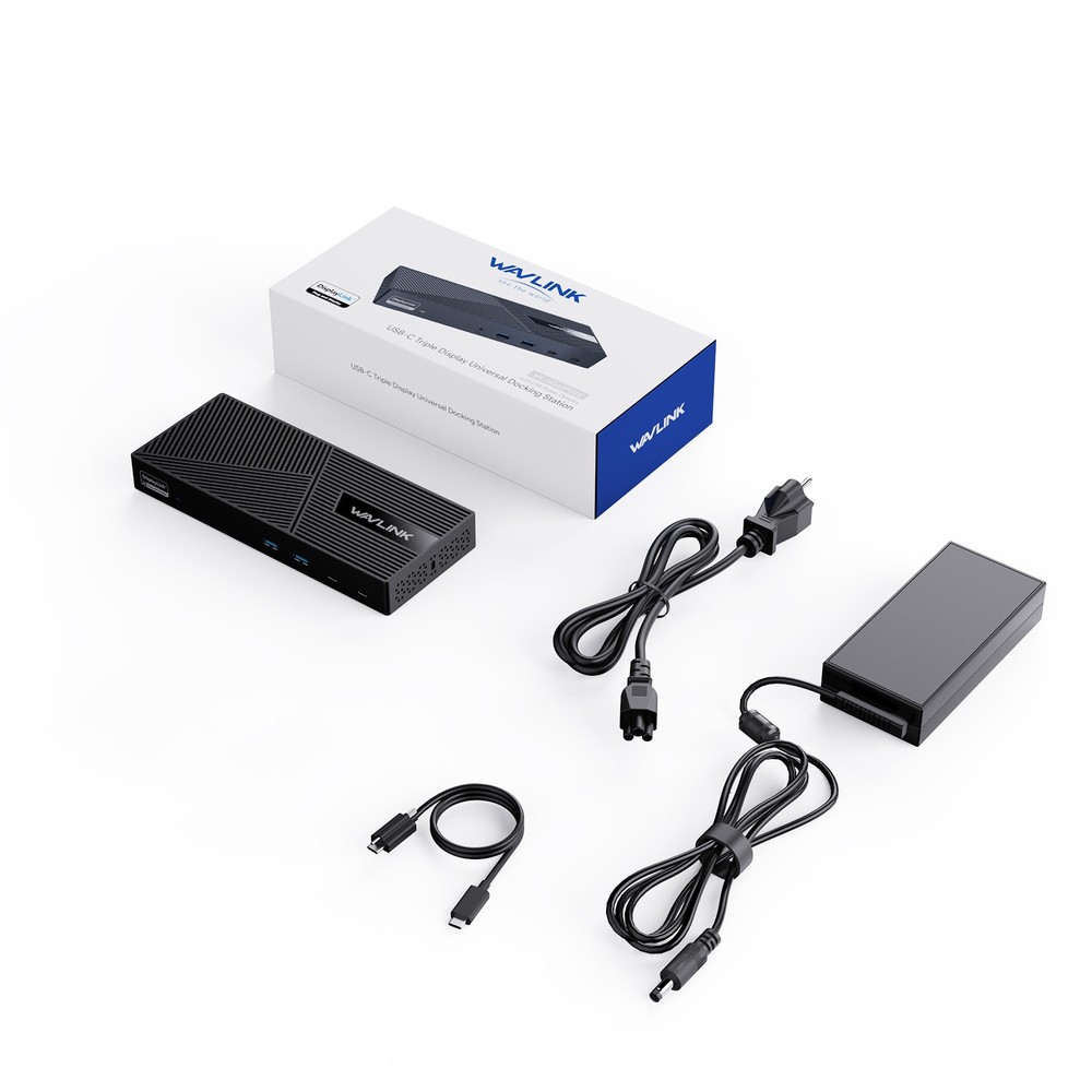 Triple Display USB-C DisplayLink Docking Station for M1 M2 M3 Mac Windows