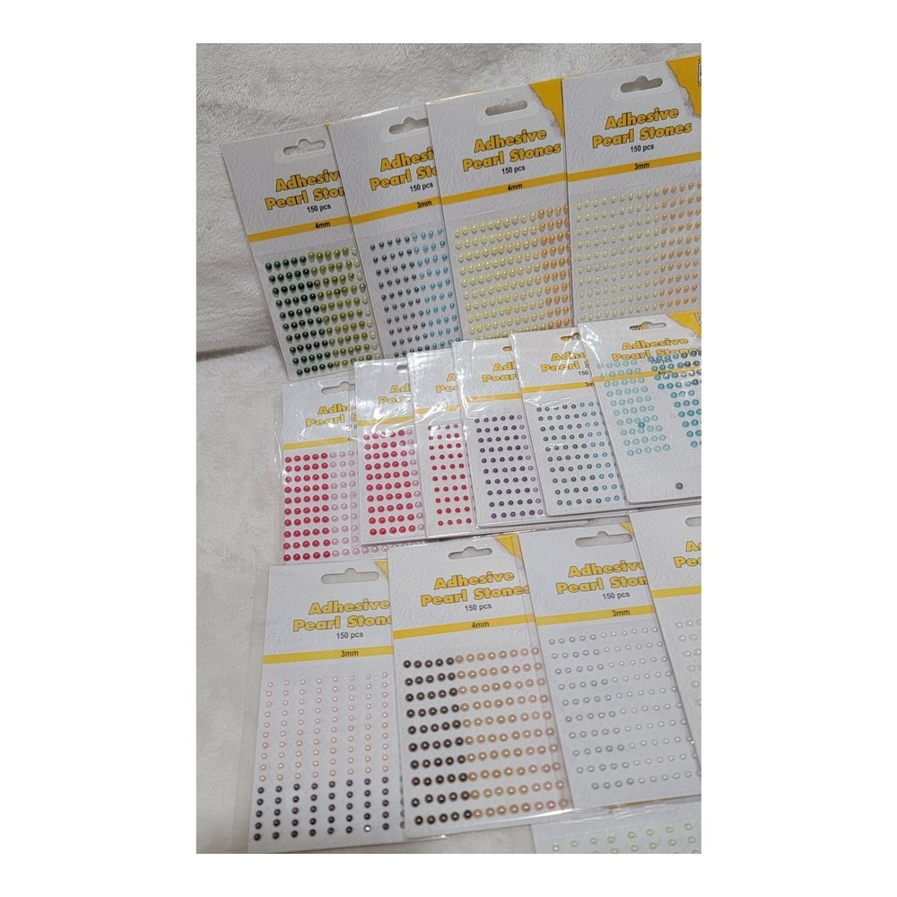 Adhesive Pearl Stones 17 pack Crafters BUNDLE