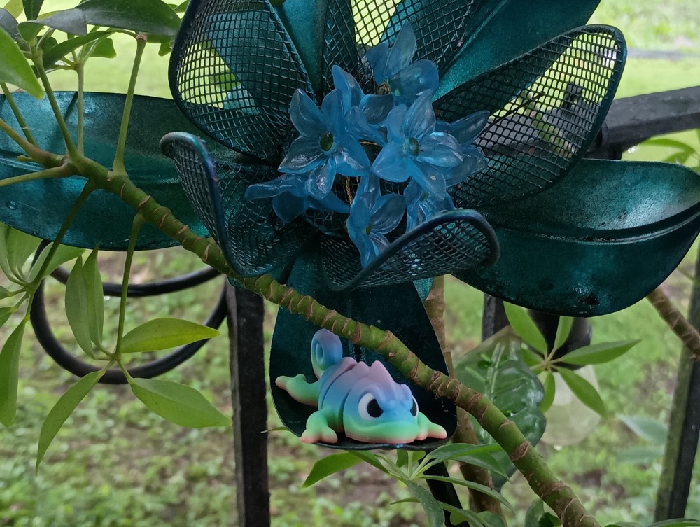 3D Printed Jiggle Pet Angry Chameleon