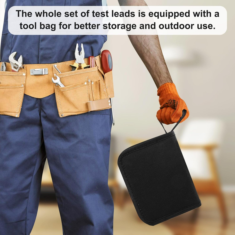 28 Pcs Multimeter Test Leads Kit with Replaceable Gold-Plated Multimeter Probes