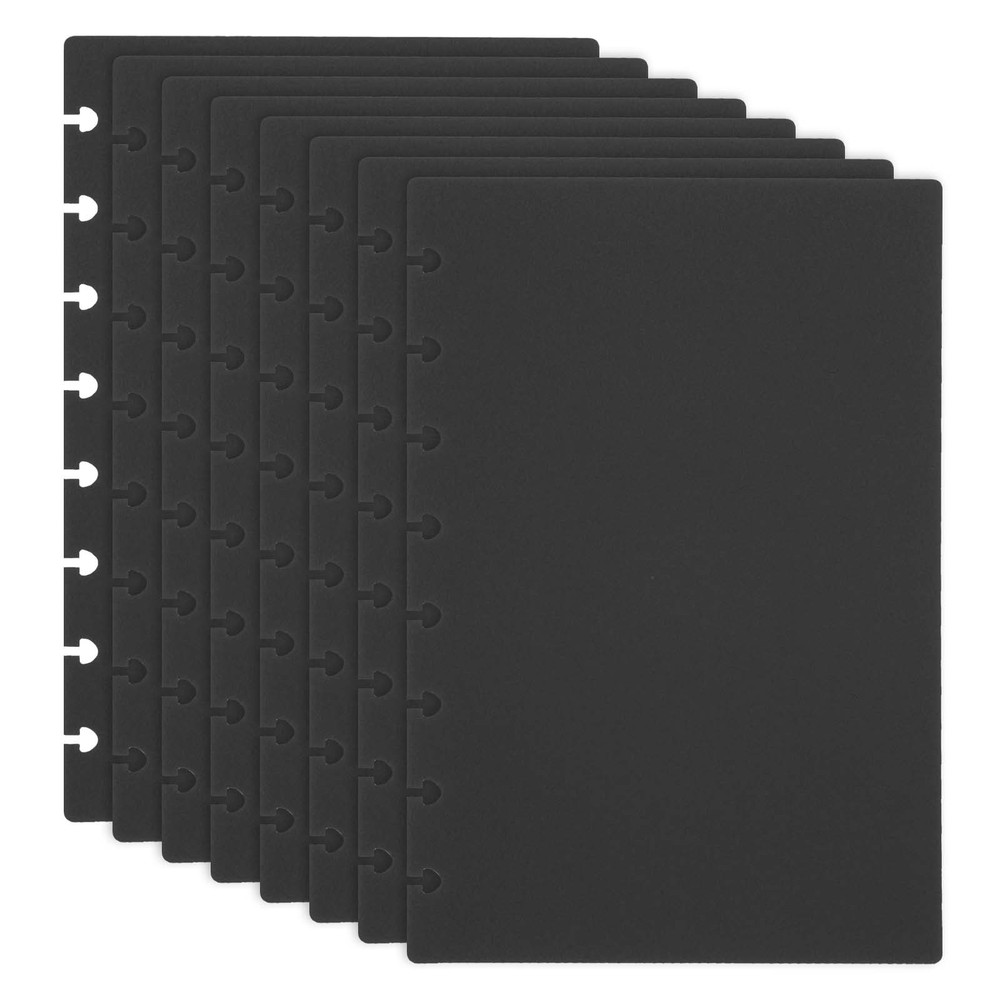 4 Pair Discbound Notebook Cover, Junior Size Planner Cover, Black