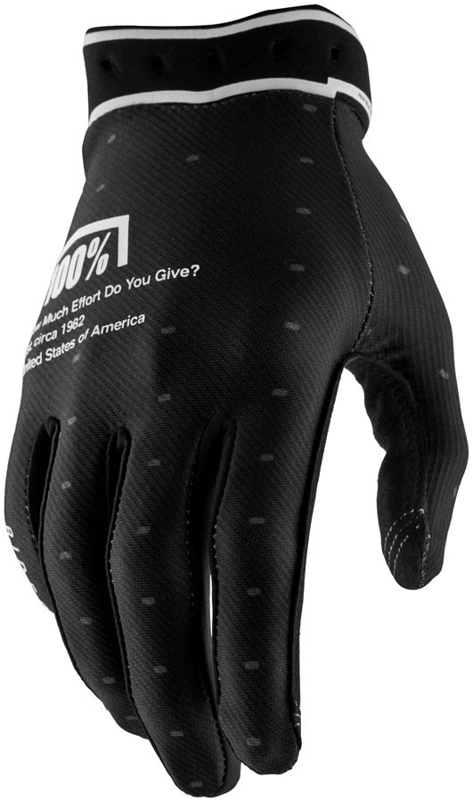 100% Ridefit Gloves - Black, Large