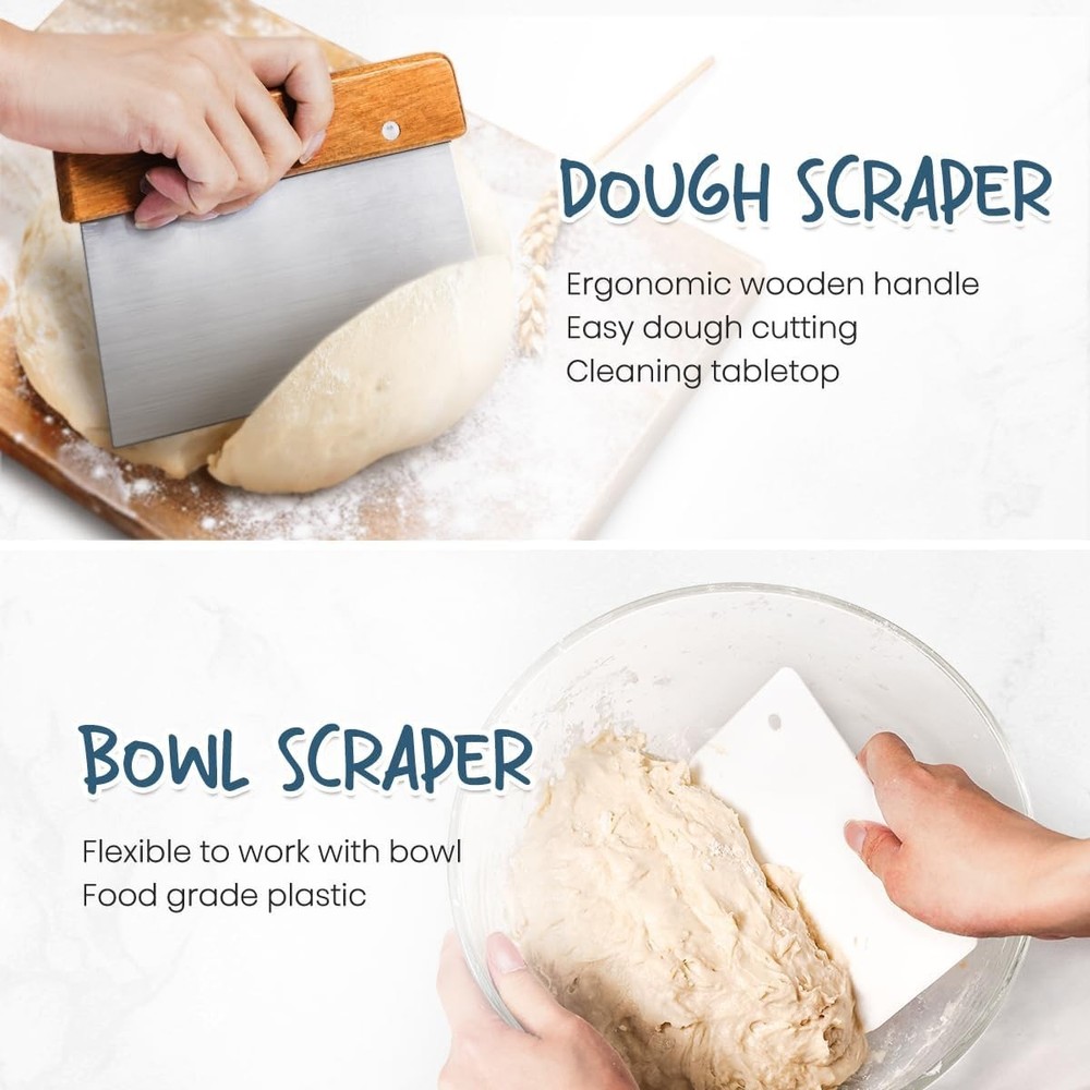 Complete Sourdough Baking Kit: 9" & 10" Rattan Proofing Baskets + Essentials