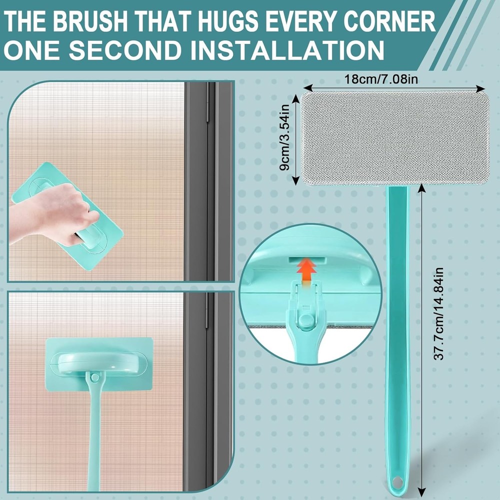 Window Screen Cleaner & Track Cleaning Kit - Detachable Window Cleaner, Mesh ...