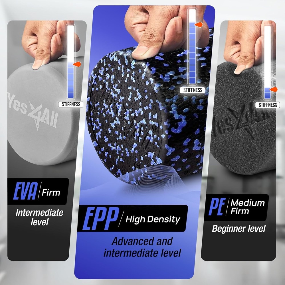 High-Density EPP Round Back Roller Foam, Exercise Foam Roller for Yoga, Pilat...