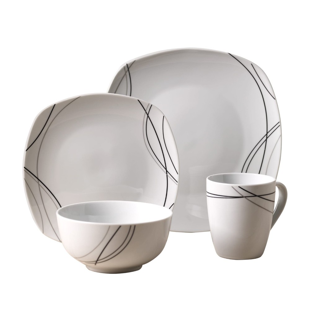 Tabletops Unlimited Alec Ash White 4-Pc. Dinnerware Set,