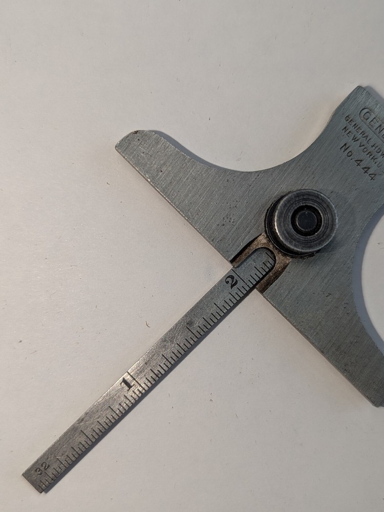 GENERAL HARDWARE MFG DEPTH PROTRACTOR GAGE SCALE NO. 444