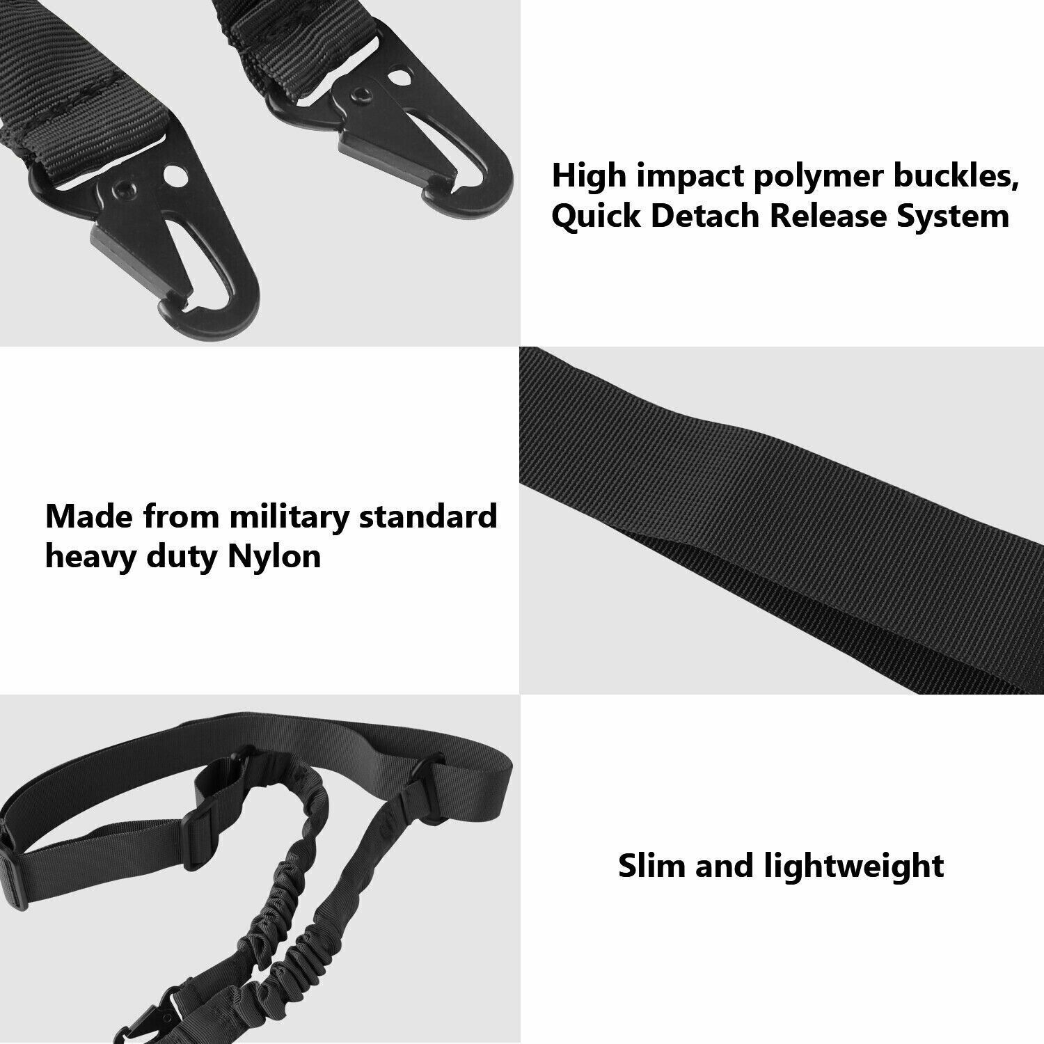 Tactical 2 Point Sling QD Swivel Rifle Gun Sling Strap / M-LOK MLOK Swivel Mount