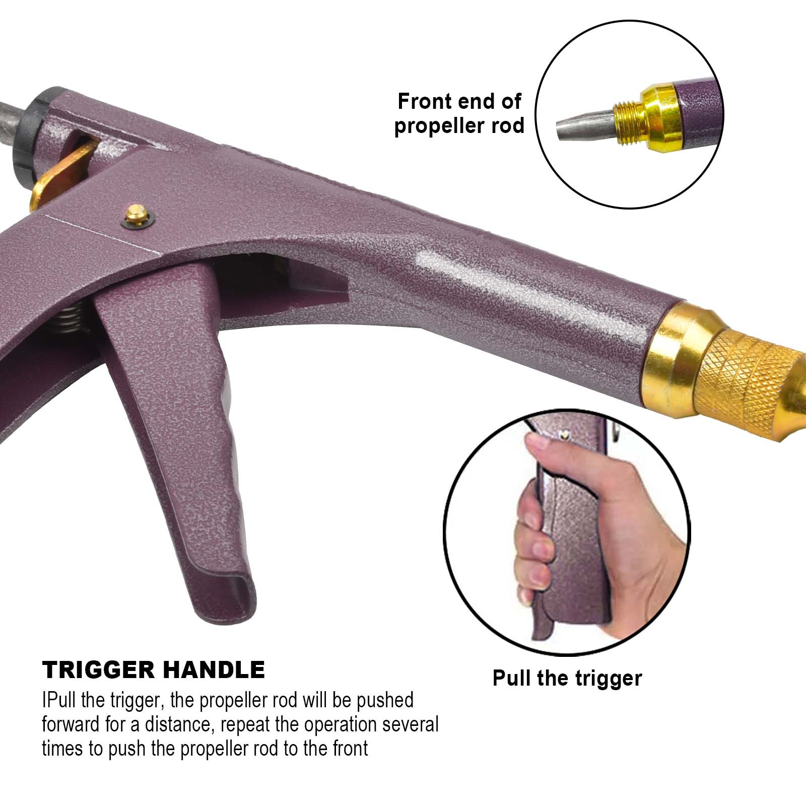 Tubeless Tire Gun Puncture Repair Kit Tire Patch Tools with Mushroom Plug Nozzle