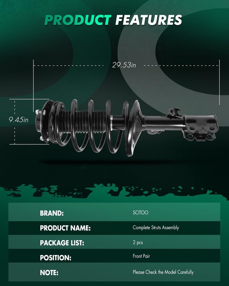 SCITOO Front Pair Strut & Spring Complete Assembly Compatible with 1998-2003 ...