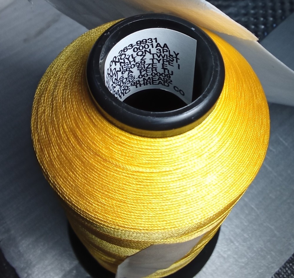yellow nylon sewing thread