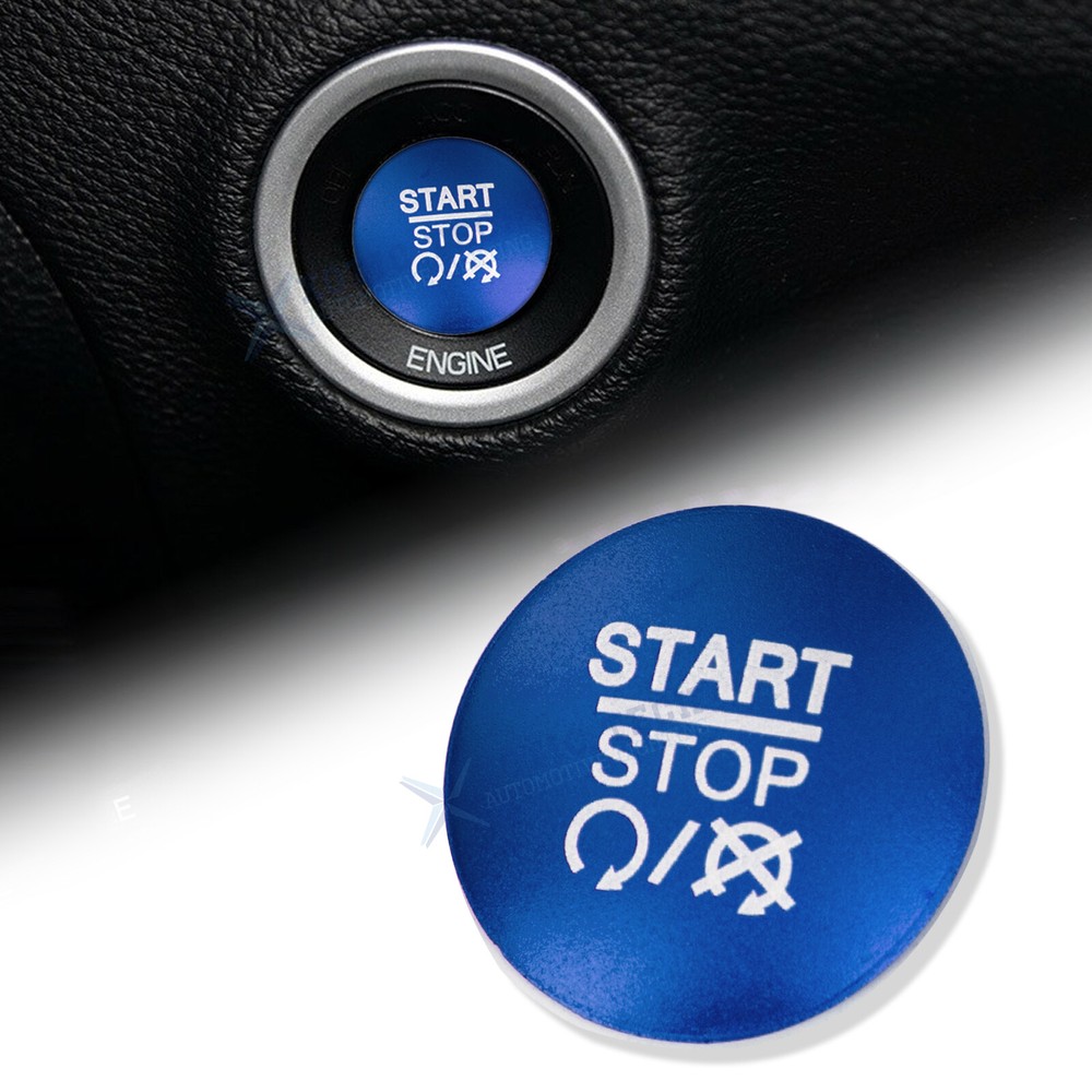 BLUE Ignition Engine Start Stop Push Button Cover For Dodge Charger Durango Ram