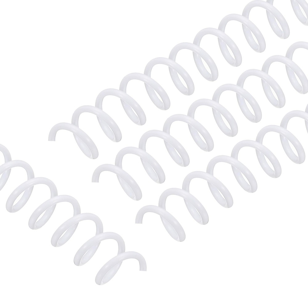 20-Pack 10mm 3/8" Plastic Spiral Binding Coils 50-Sheet Capacity White