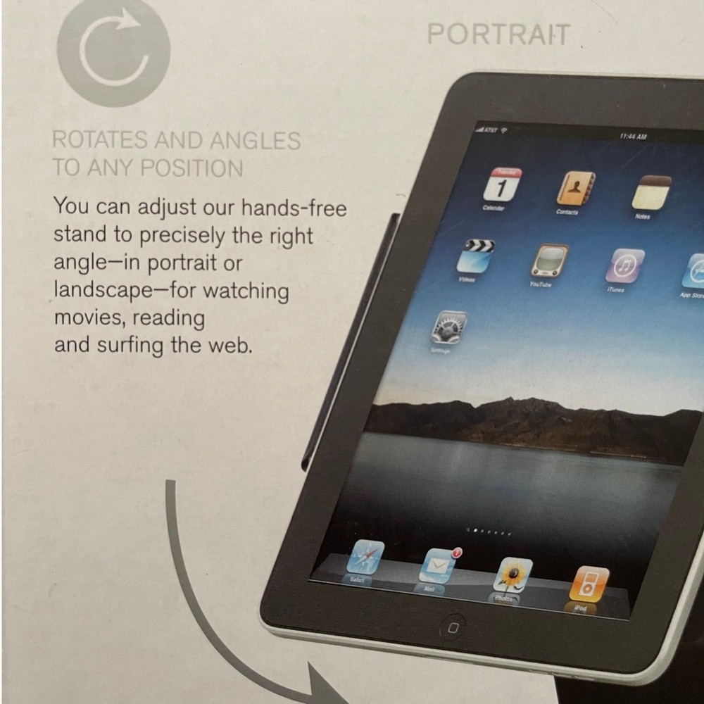 Brookstone 360° Adjustable iPad Tablet Stand View at Any Angle NEW