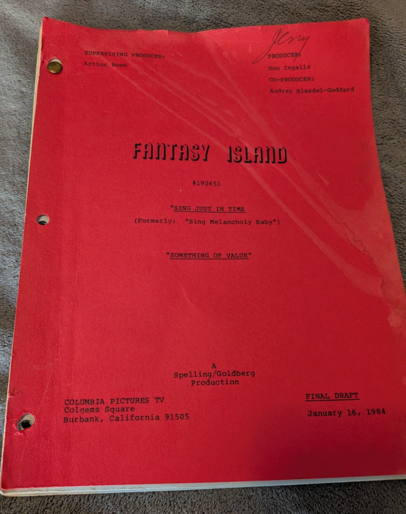 Fantasy Island Unknown Episode Script Tv Show 1984