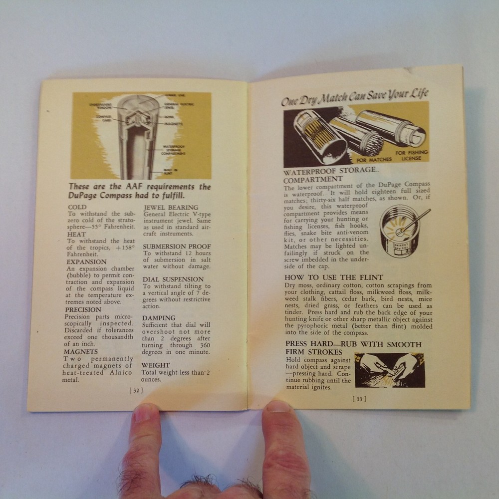 Vintage 1945 DuPage Compass Handbook and Map Encyclopedia Instructions Guide
