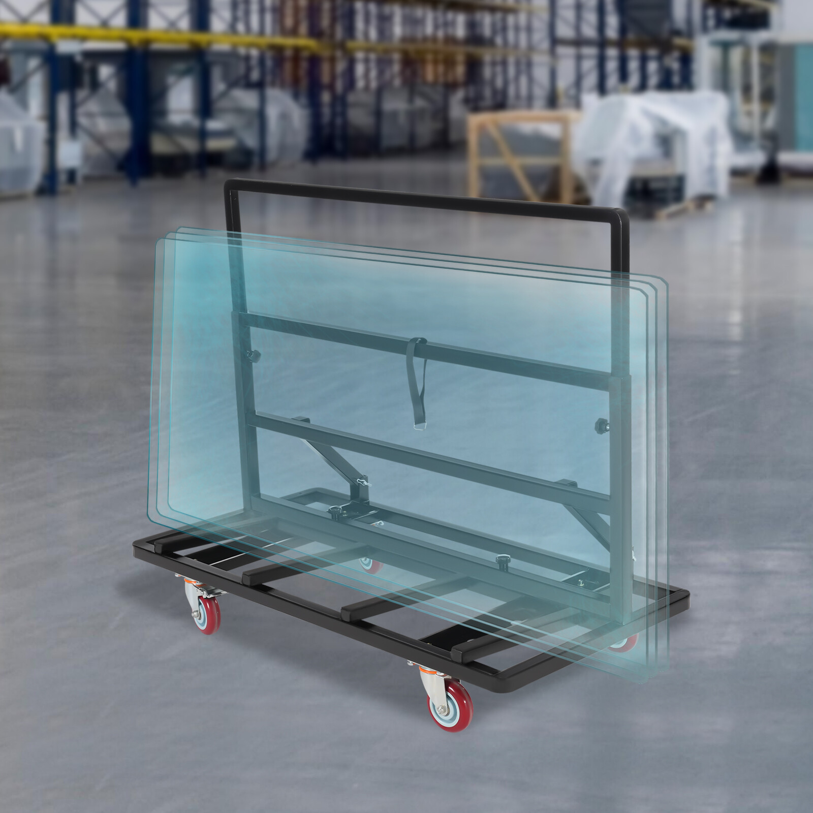 2200LBS Foldable Drywall Cart Dolly Folding Plywood Plasterboard Glass Trolley