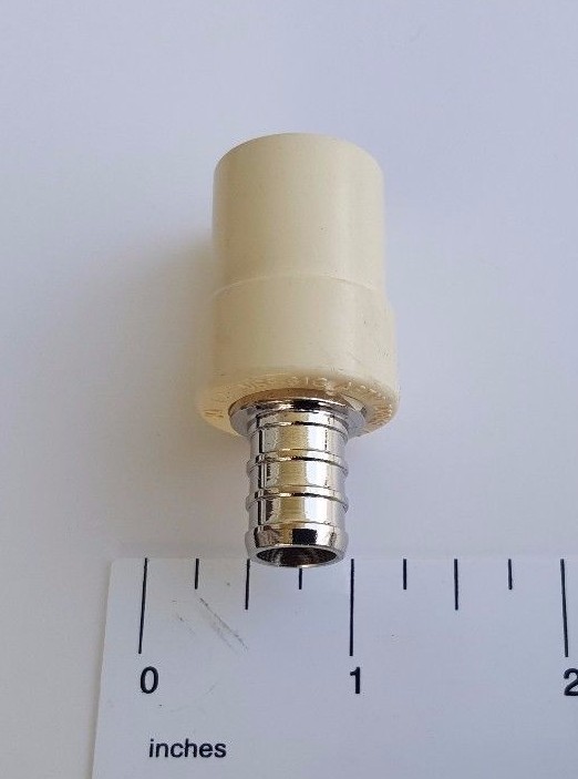 10 PIECES 1/2" PEX X 1/2" CPVC TRANSITION COUPLING (LEAD FREE BRASS