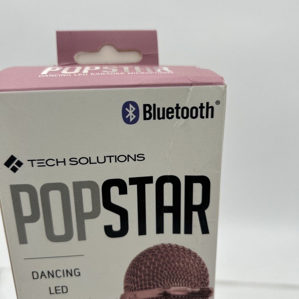 Karaoke Studio Bluetooth Microphone Pink Tech Solutions Dancing LED Speaker