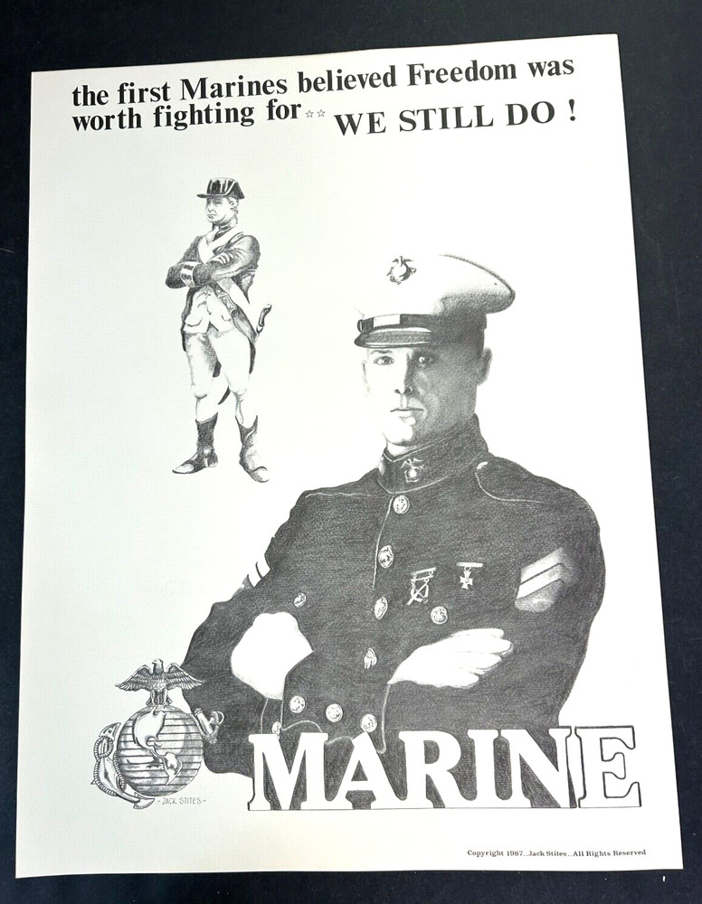 Vintage US Marine Corps Jack Stites Print