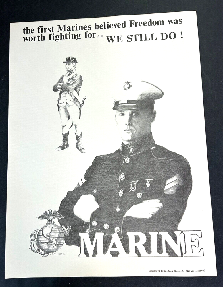 Vintage US Marine Corps Jack Stites Print